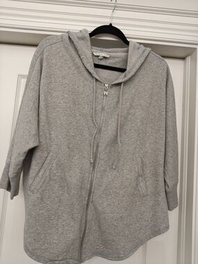 Victoria Secret Light Gray Zip-Up Hoodie Jacket